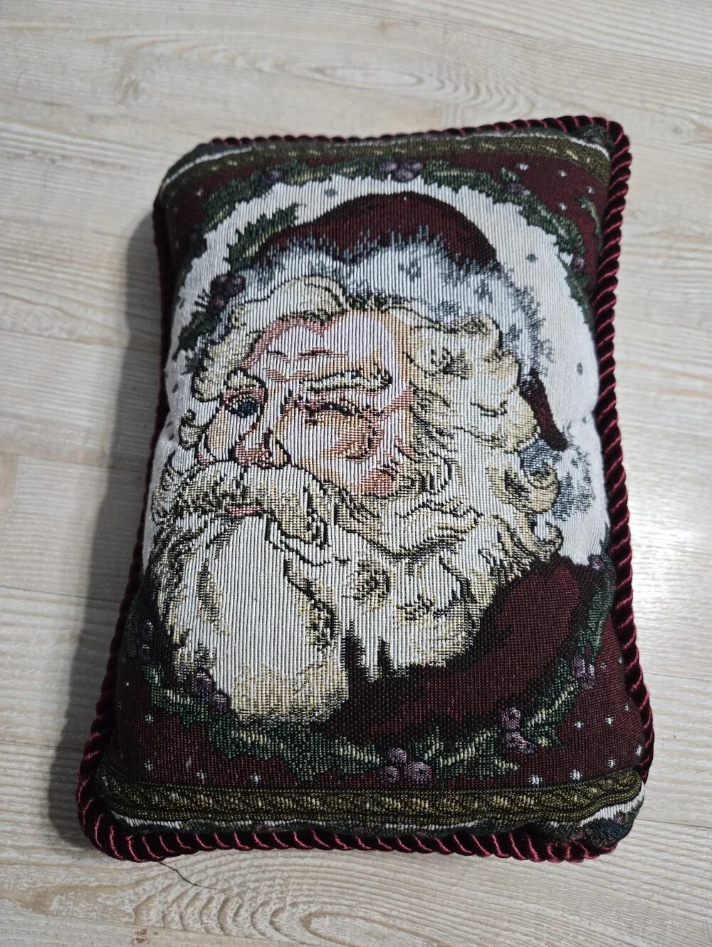 Vintage Newport Santa Tapestry Mini Pillow